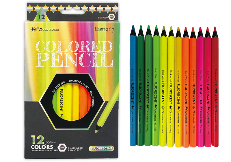 粗六角杆荧光色彩铅